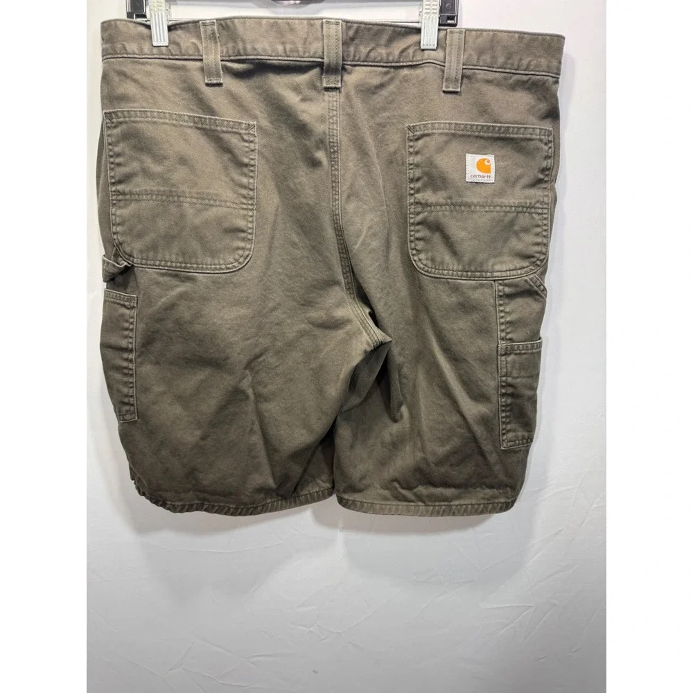 Carhartt Relaxed Fit Carpenter Work Shorts Olive Drab Brown‎ Mens 40 Canvas